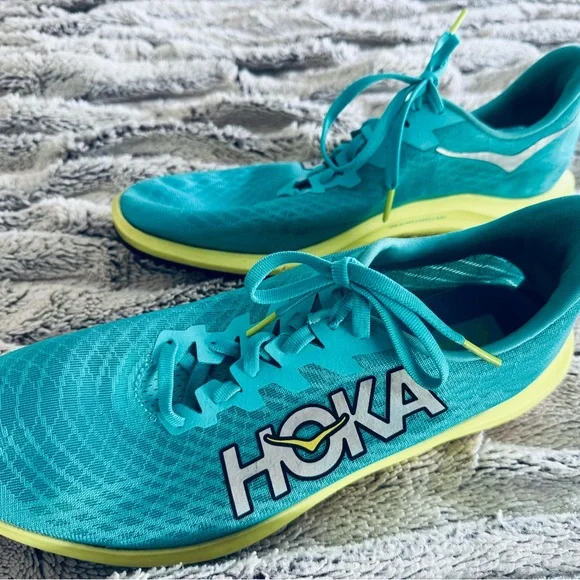 Hoka | Shoes | Hoka Turquoise And Lime Athletic Shoes | Poshmark display picture 3